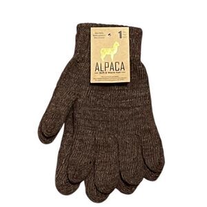 Alpaca Adult Wool Gloves, Brown, OS, NWT